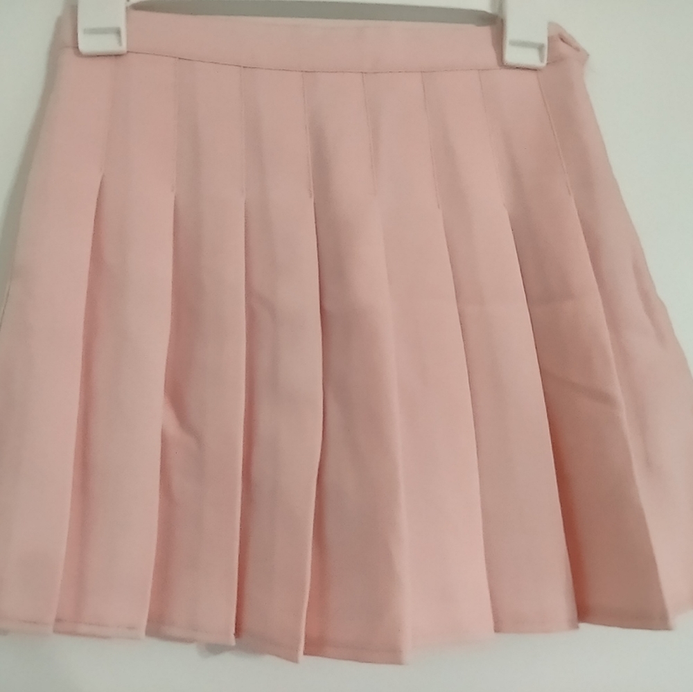 NWT pink pleated cheer schoolgirl skirt skort Small